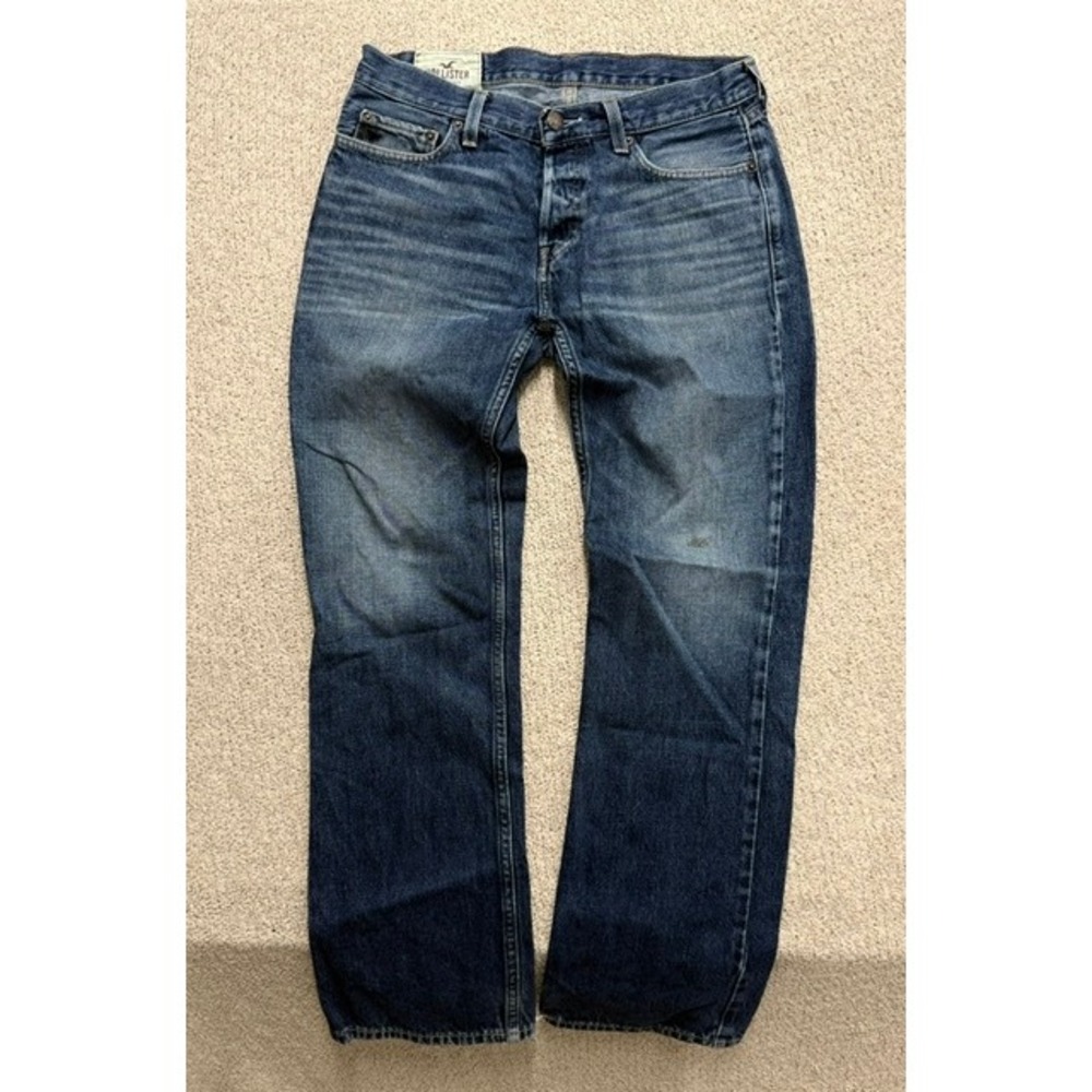 Hollister Straight Jeans Men 31x32 Medium Wash Y2K Denim